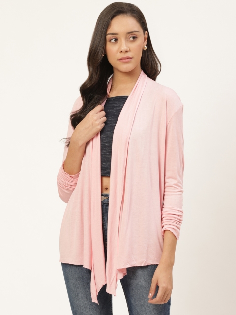 

Trend Arrest Women Pink Solid Open Front Shrug