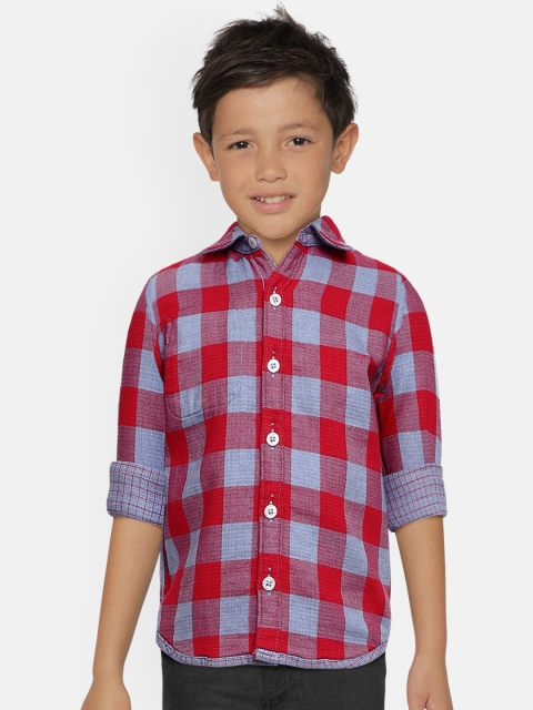 

Tommy Hilfiger Boys Blue& Red Slim Fit Checked Reversible Casual Shirt