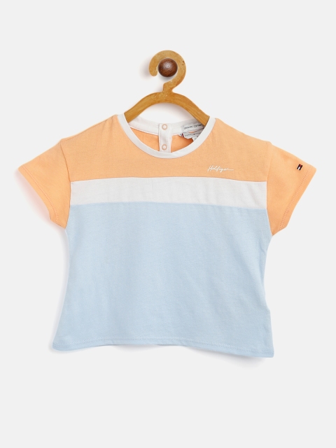 

Tommy Hilfiger Girls Orange & Blue Colourblocked Regular Top