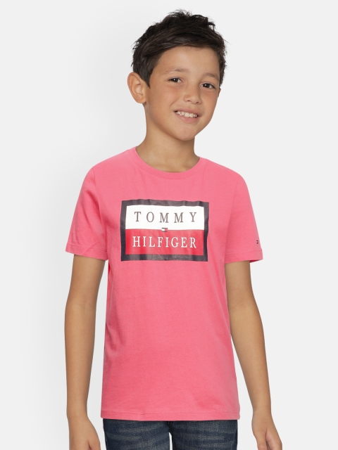 

Tommy Hilfiger Boys Pink Printed BB ESSENTIAL Pure Organic Cotton T-shirt