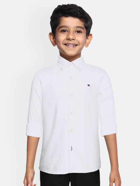 

Tommy Hilfiger Boys White Slim Fit Pure Cotton Casual Shirt