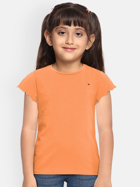 

Tommy Hilfiger Girls Orange Pure Cotton T-shirt