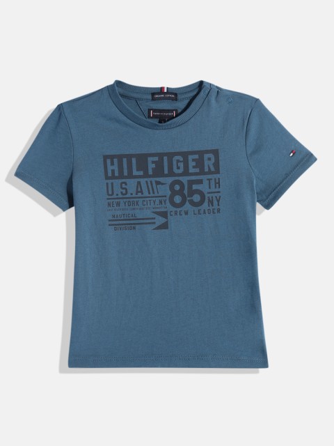 

Tommy Hilfiger Boys Blue Brand Logo Printed T-shirt