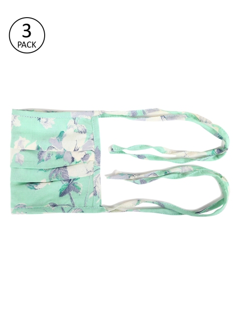 

Tossido Women Green Floral Printed 2 Ply Reversible Face Mask