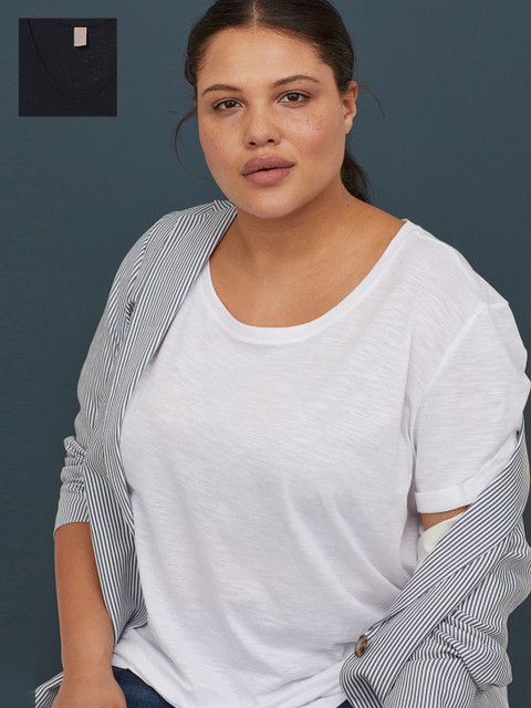 

H&M Women H&M+ 2-Pack Solid T-shirts, White