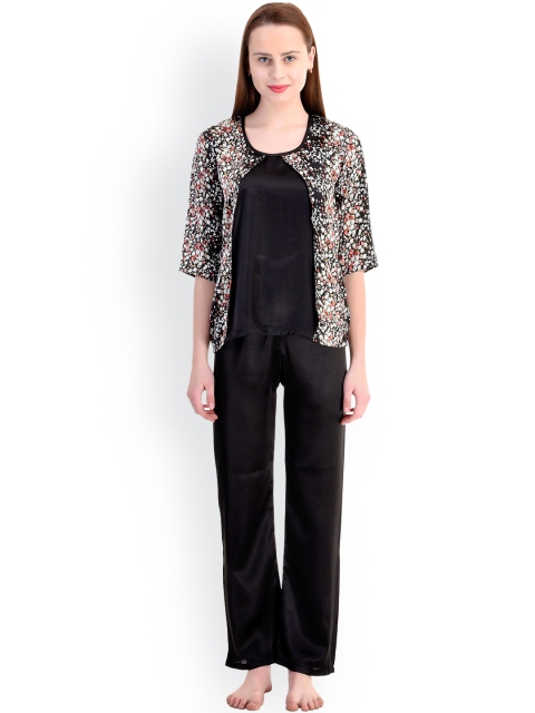 

Claura Black Printed Pyjama Set TR-15