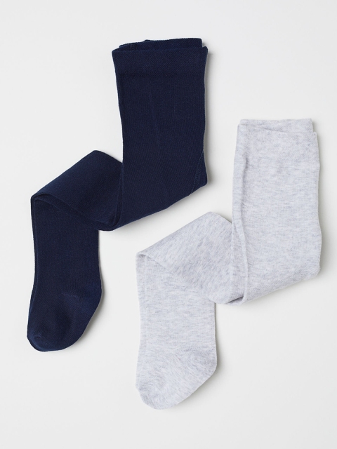 

H&M Girls 2-Pack Sustainable Tights, Navy blue