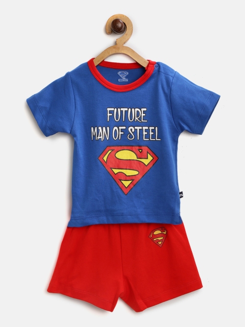 

Moms Love Boys Blue & Red Printed T-shirt with Shorts
