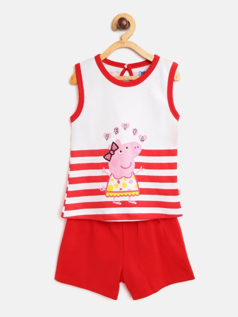 

Moms Love Girls Red & White Striped T-shirt with Shorts