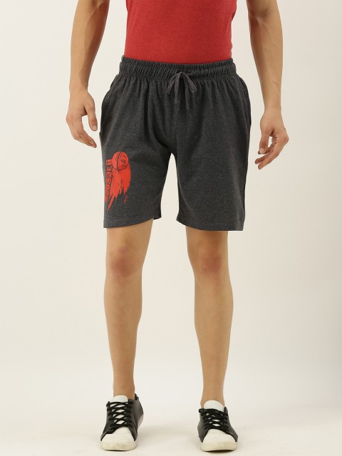 

Urban Dog Men Charcoal Grey Printed Regular Fit Regular Shorts