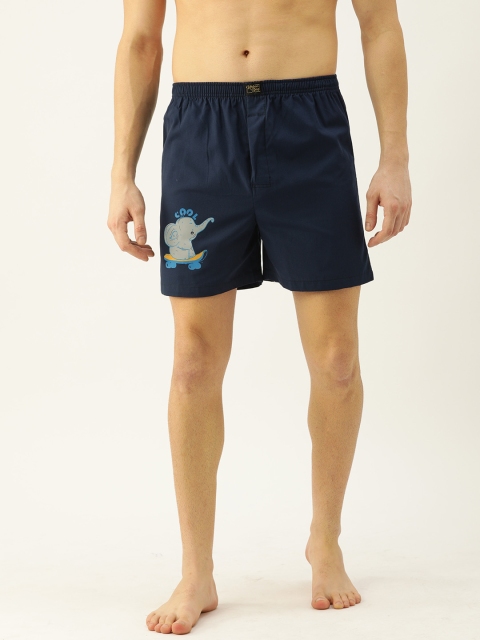 

Urban Dog Men Navy Blue Printed Boxers UDBX195