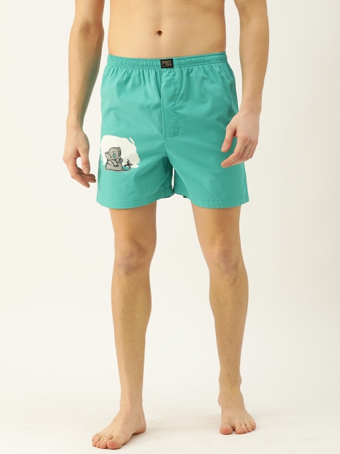 

Urban Dog Men Green Printed Swim Shorts