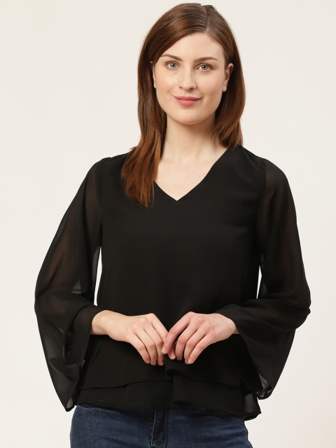 

COVER STORY Women Black Solid Top
