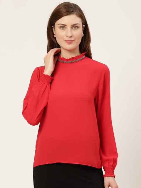 

COVER STORY Women Red Solid Top