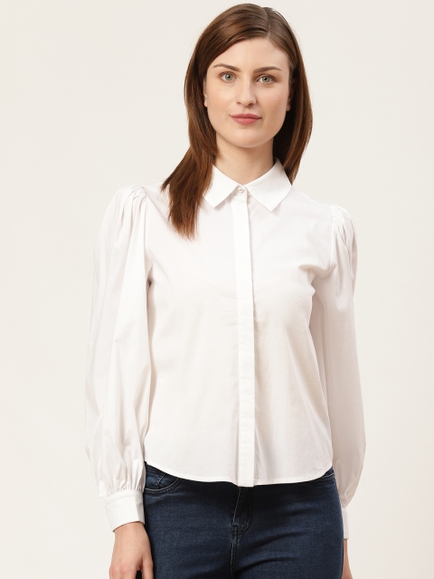 

COVER STORY Women White Regular Fit Solid Casual Shirt