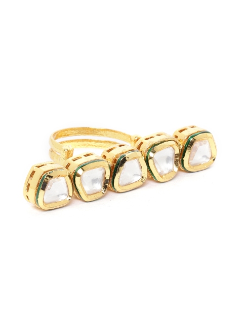 

FIROZA Women Gold-Plated Vilandi Kundan Adjustable Finger Ring