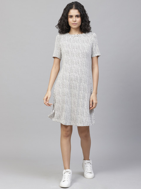 

Marks & Spencer Women White Printed A-Line Dress