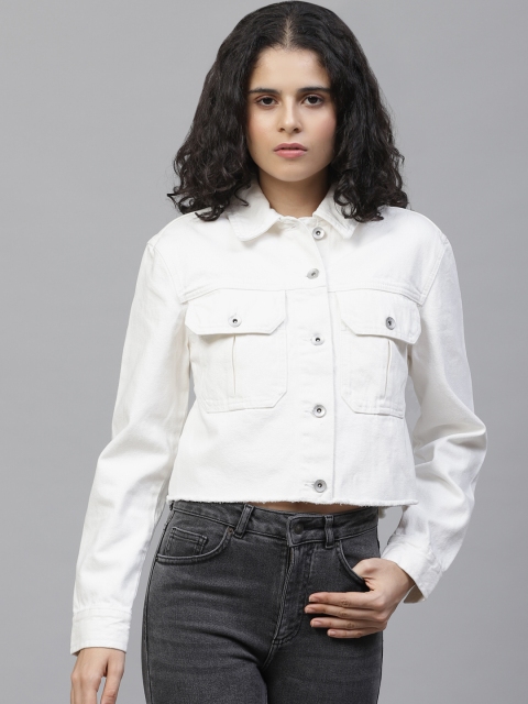 

Marks & Spencer Women White Solid Cropped Denim Jacket