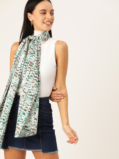 

DressBerry Women Green & Off-White Printed Scarf
