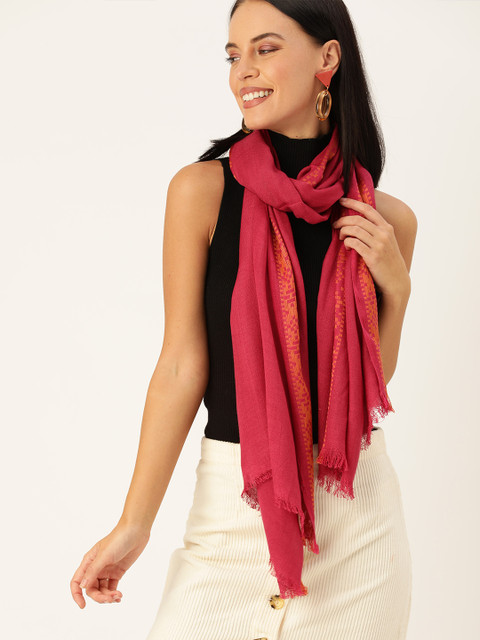 

DressBerry Women Red Solid Scarf