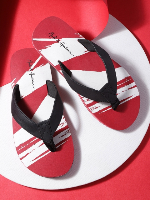 

Mast & Harbour Men Black & Red Printed Thong Flip-Flops