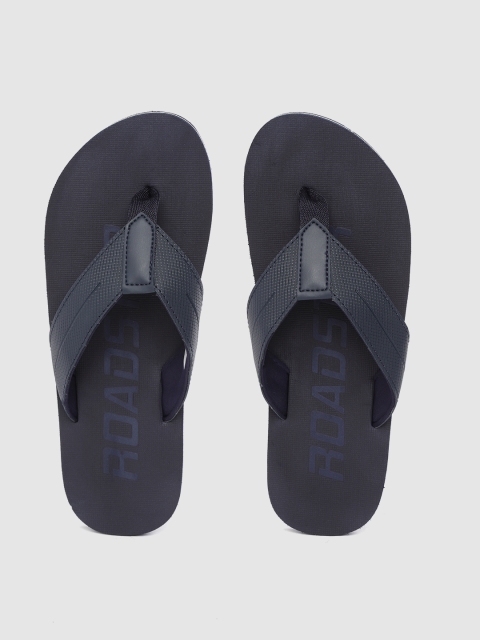 

Roadster Men Navy Blue Textured & Printed Thong Flip-Flops