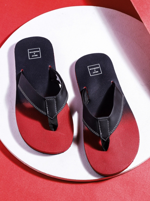 

Mast & Harbour Men Black & Maroon Ombre Effect Thong Flip-Flops