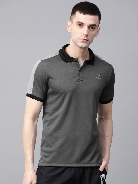 

Alcis Men Grey Solid Polo Collar Training T-shirt
