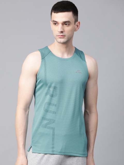 

Alcis Men Blue Printed Round Neck Training T-shirt