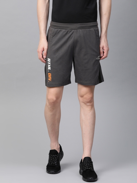 

Alcis Men Charcoal Grey Solid Regular Fit Sports Shorts