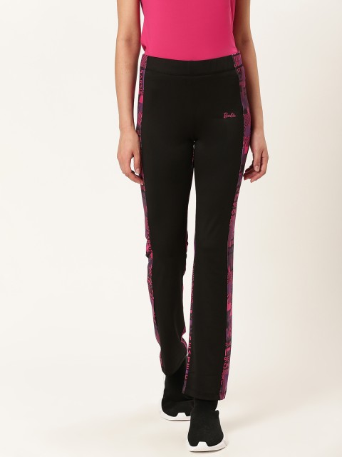

Barbie Women Black & Pink Printed Track Pants