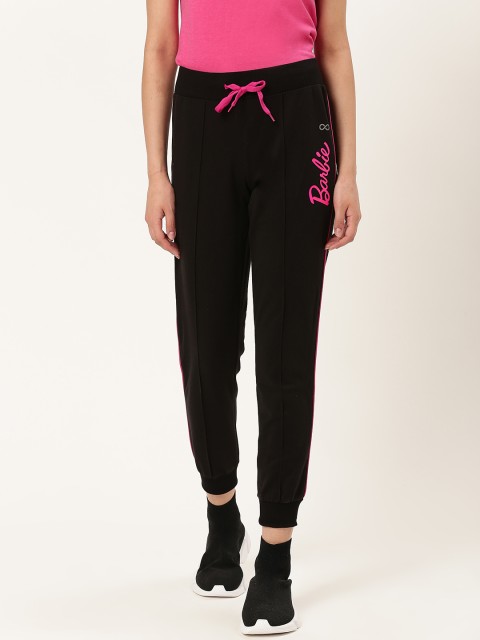 

Barbie Women Black & Pink Solid Cropped Joggers