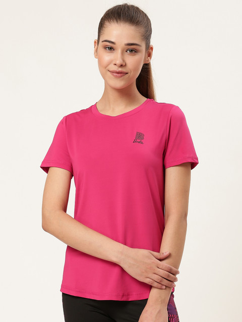 

Barbie Women Pink Solid Round Neck T-shirt