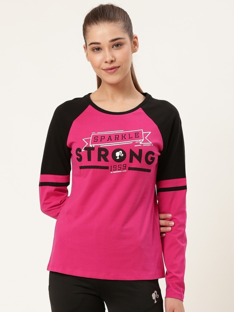 

Barbie Women Pink & Pink Printed Round Neck T-Shirt