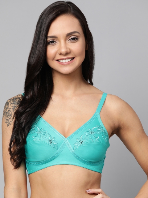 

Marks & Spencer Sea Green Self Design Non-Wired Non Padded Everyday Bra
