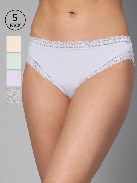 

Marks & Spencer Women Pack of 5 Solid Briefs T615001L, Blue