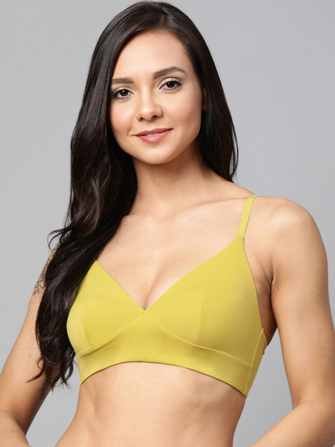 

Marks & Spencer Lime Green Solid Non-Wired Non Padded Plunge Bra T337158