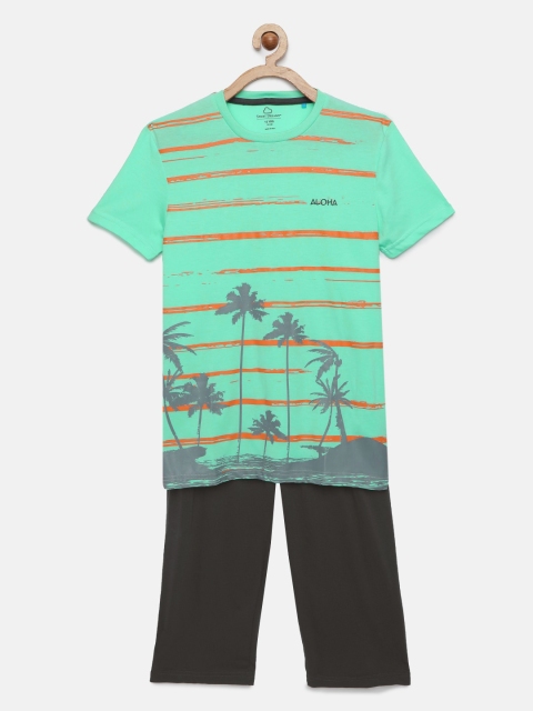 

Sweet Dreams Boys Green & Charcoal Grey Night suit