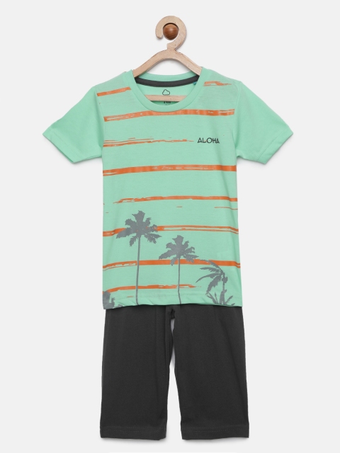

Sweet Dreams Boys Green & Charcoal Grey Night suit