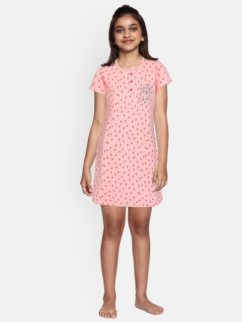 

Sweet Dreams Girls Pink Printed Nightdress