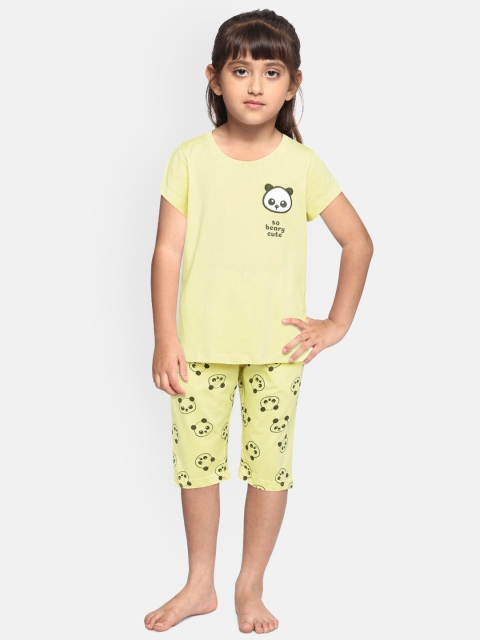

Sweet Dreams Girls Yellow Printed Night suit