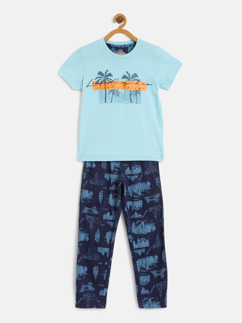 

Sweet Dreams Boys Blue Tropical Printed Night suit