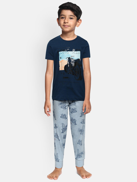 

Sweet Dreams Boys Navy Blue Biker Print Night Suit