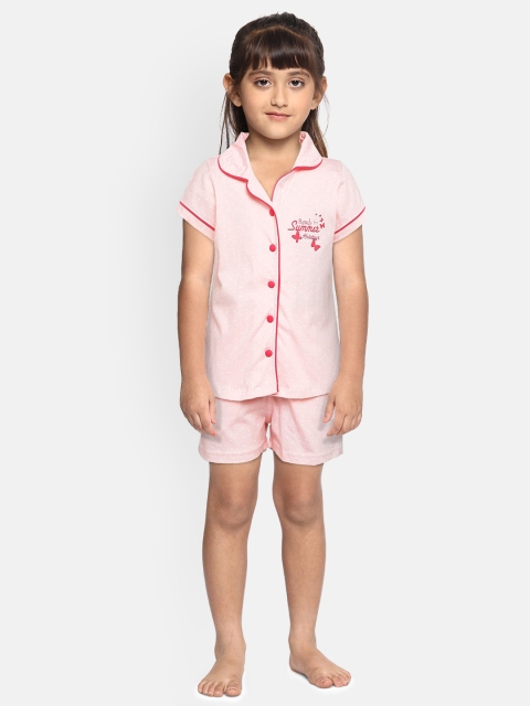 

Sweet Dreams Girls Pink Solid Night suit