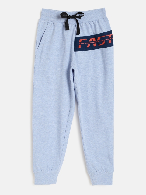 

Sweet Dreams Boys Blue Solid Joggers with Printed Joggers