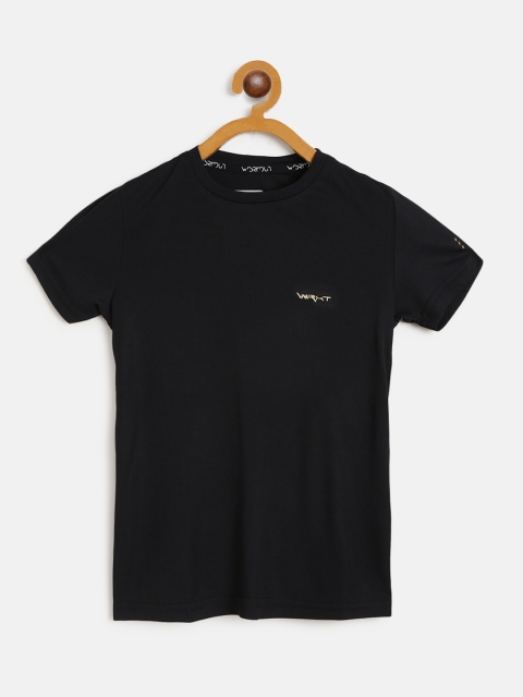 

Sweet Dreams Boys Black Self-Checked Round Neck T-shirt
