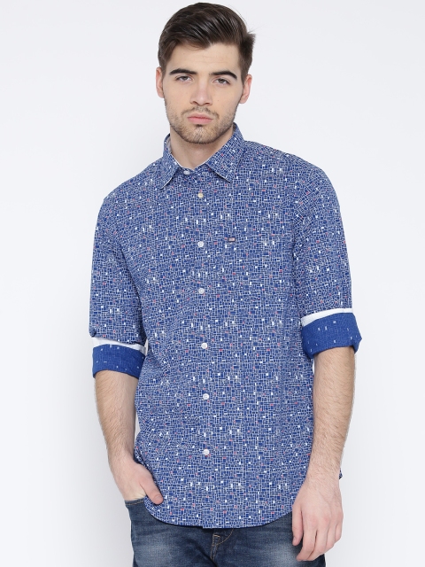 

Arrow Sport Blue Printed Slim Casual Shirt
