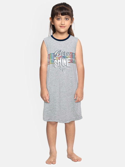 

Sweet Dreams Grey Printed Nightdress