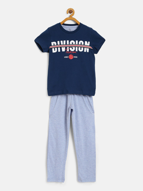 

Sweet Dreams Boys Navy Blue Printed Night Suit
