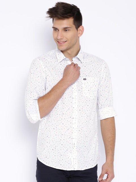 

Arrow Sport Off-White Slim Fit Printed Casual Shirt